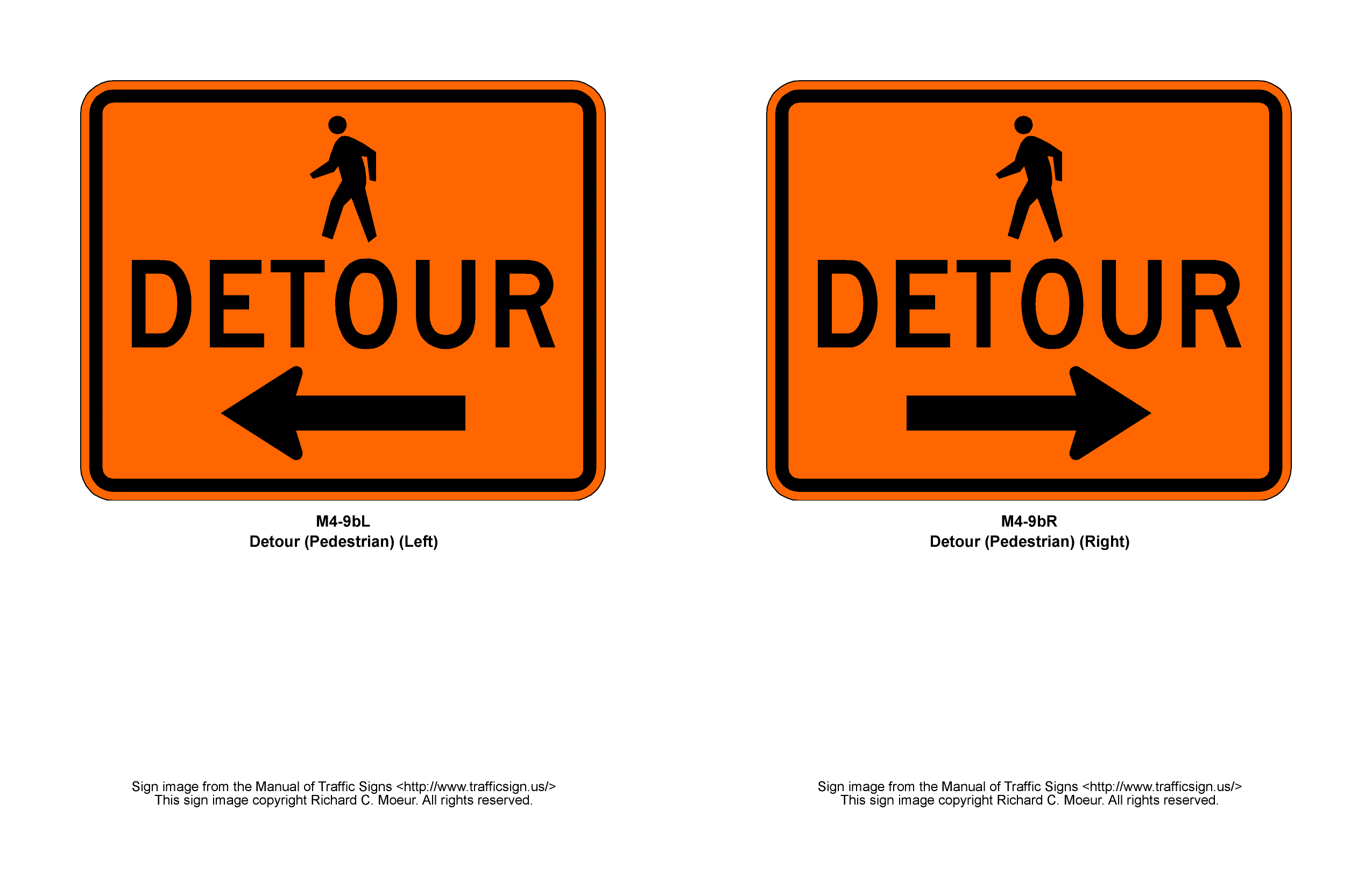 Manual of Traffic Signs M4 Series Signs