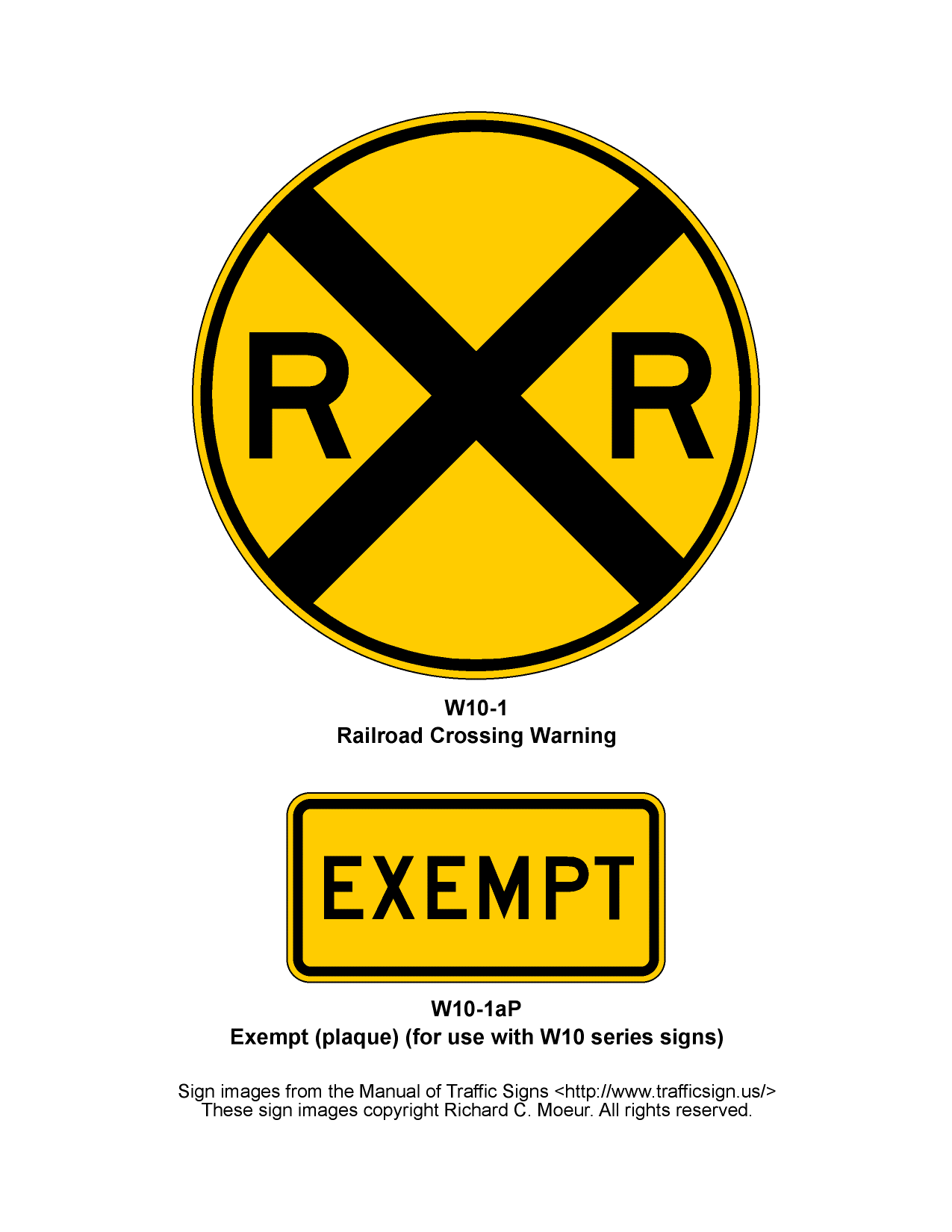Manual of Traffic Signs Railroad and Light Rail Signs