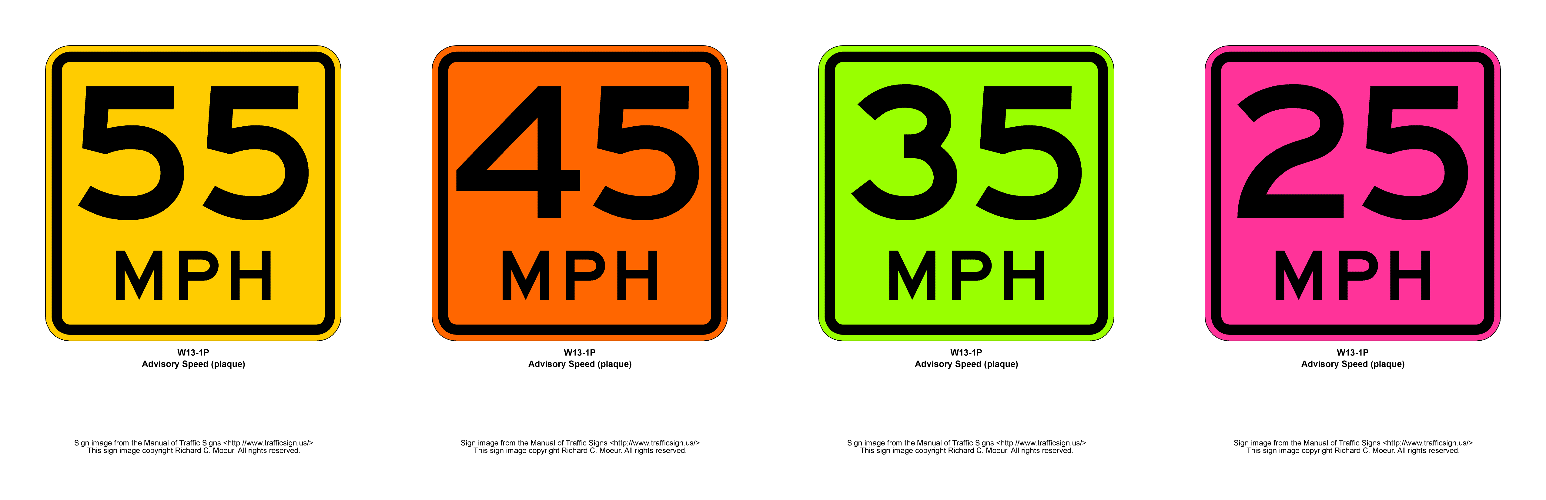 Manual of Traffic Signs - W13 Series Signs