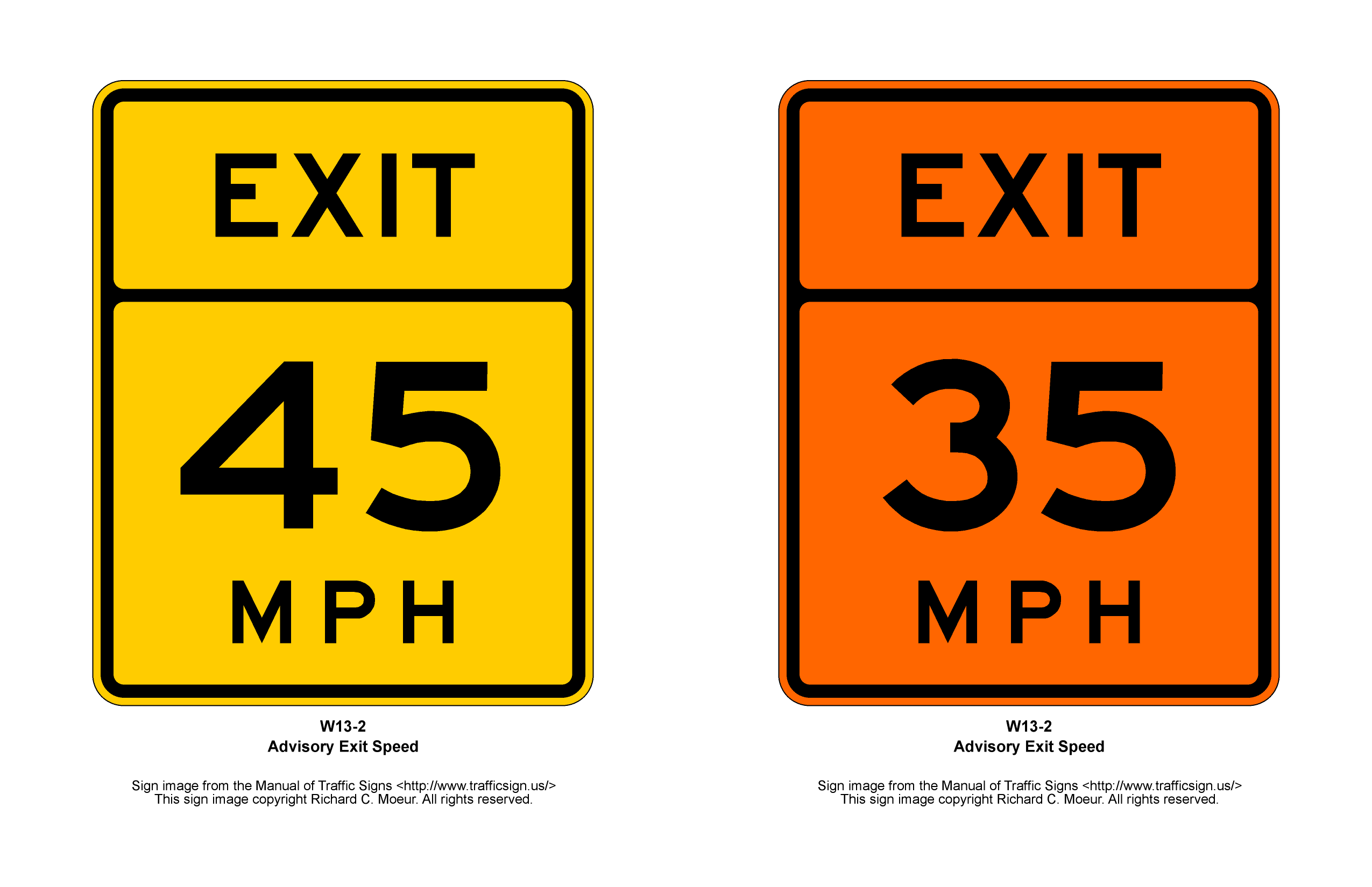 Manual of Traffic Signs W13 Series Signs