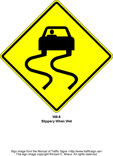 slippery when wet sign. W8-5 - Slippery When Wet - gif