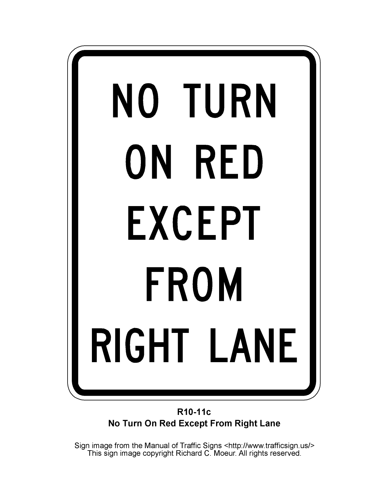 Manual of Traffic Signs - R10 Series Signs