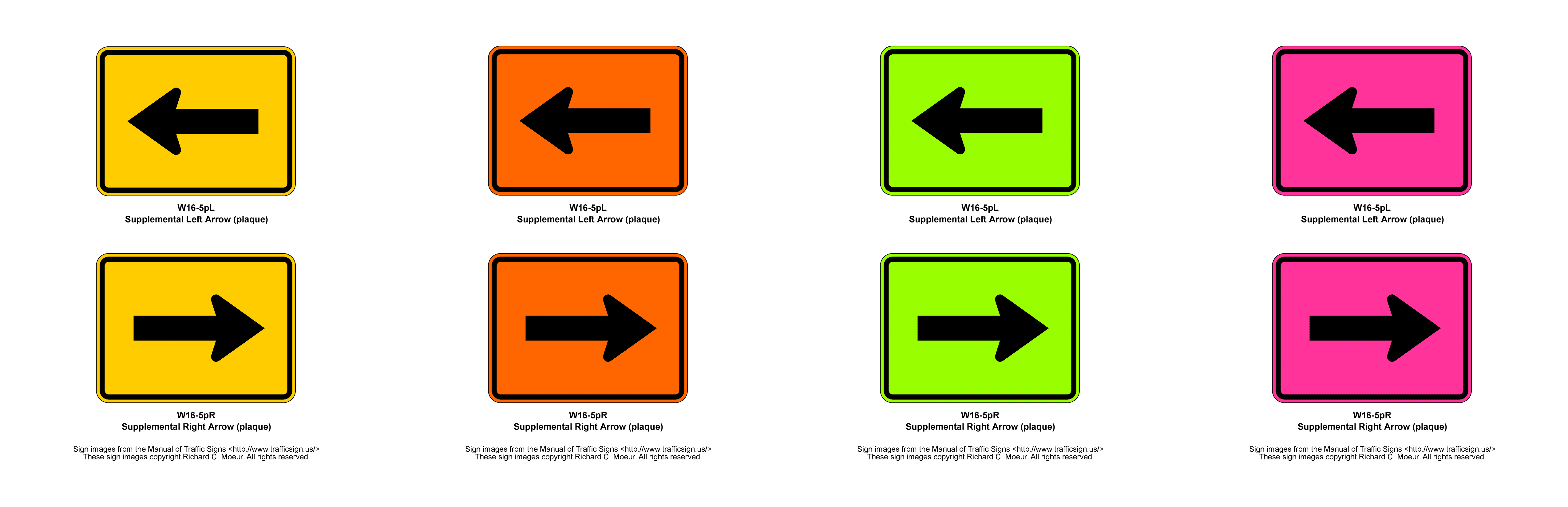 Manual of Traffic Signs - W16 Series Signs