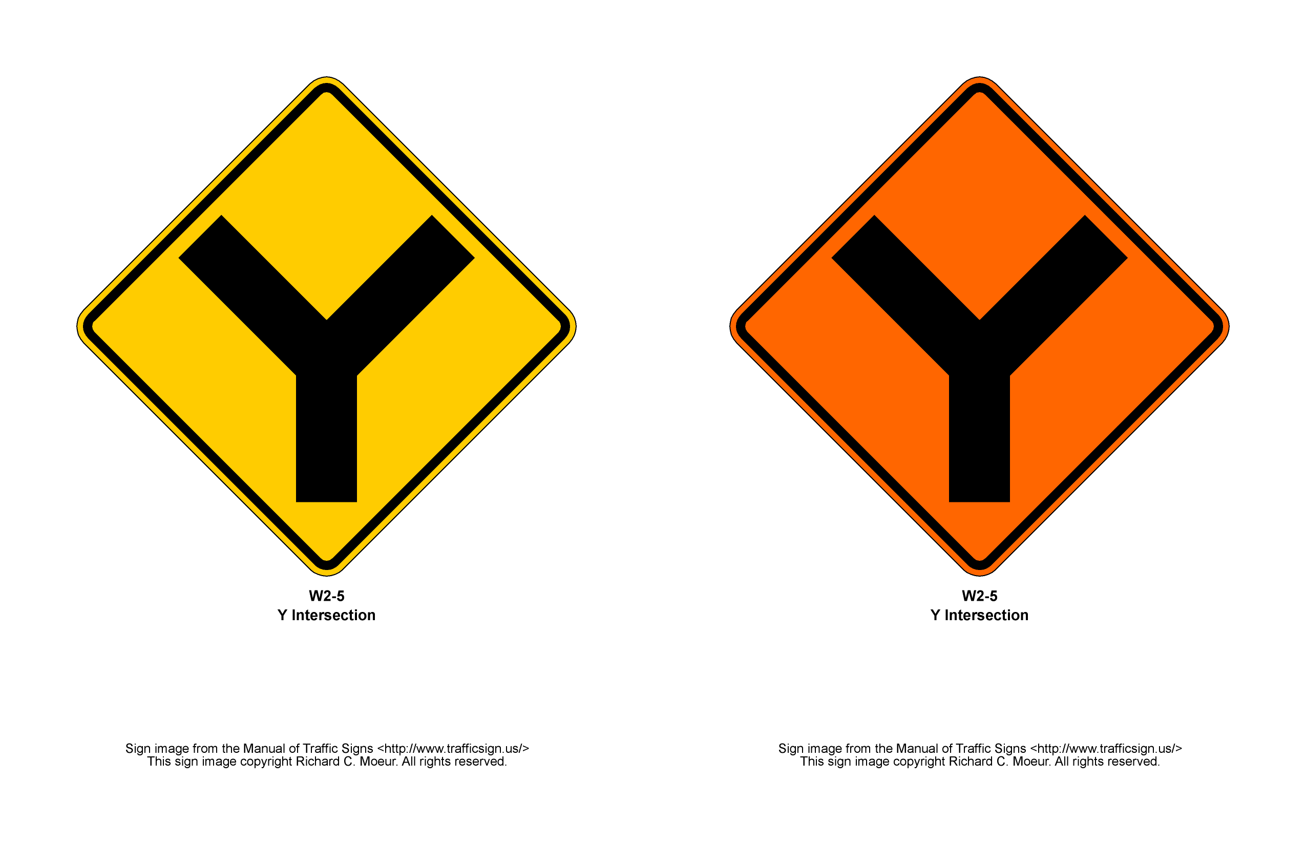 Manual of Traffic Signs - W2 Series Signs
